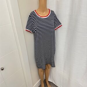 23” ptp Striped Navy and White Dress with Red Accents Tommy Hilfiger